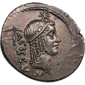 Roman Republic AR Denarius - Valeria. L. Valerius Acisculus (45 BC)