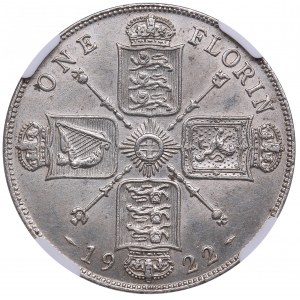 Great Britain 1 Florin 1922 - Georg V (1910-1936) - NGC AU DETAILS