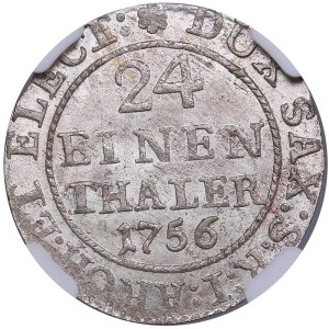 Germany, Saxony 1/24 thaler 1756 FWoF - NGC MS 65