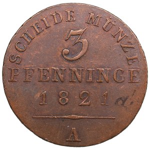 Germany 3 pfenninge 1821 A