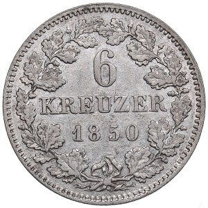 Germany, Bayern 6 Kreuzer 1850 - Maximilian II (1848-1864)
