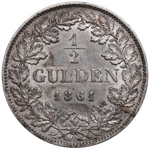 Germany, Baden 1/2 Gulden 1861 - Friedrich I (1852-1907)