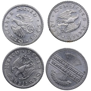 Germany 50 pfenning 1919 & 50 reichspfenning 1935, 1943 (4)