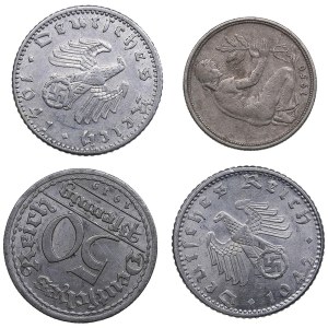Germany 50 pfenning 1919, 1950 & 50 reichspfenning 1941, 1942 (4)
