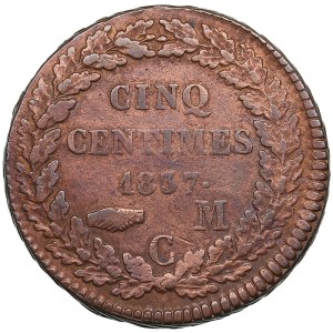 Monaco 5 centimes 1837 M C