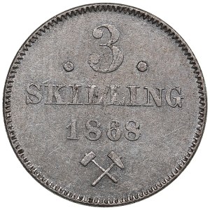 Norway 3 skilling 1868 - Karl XV (1859-1872)