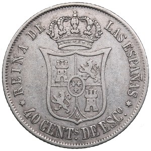 Spain 40 Centimos de Escudo 1868 - Isabel II (1833-1868)