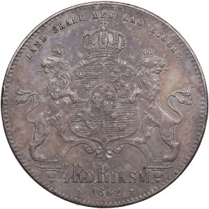 Sweden 4 Riksdaler Riksmynt 1862 - Karl XV (1859-1872)