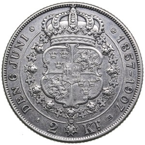 Sweden 2 Kronor 1907 - Oscar II (1872-1907)