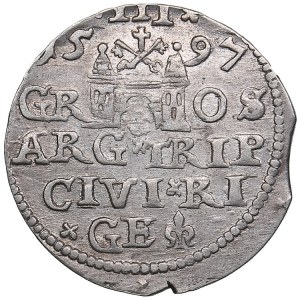 Riga, Poland 3 grosz 1597 - Sigismund III (1587-1632)