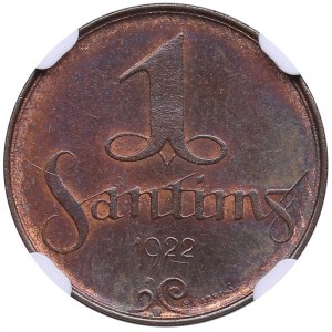 Latvia 1 santims 1922 - NGC MS 64 BN
