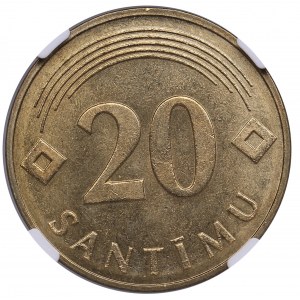 Latvia 20 santimu 1992 - NGC MS 65