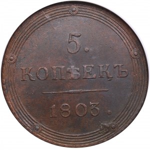 Russia 5 kopecks 1803 KM - NGC MS 63 BN