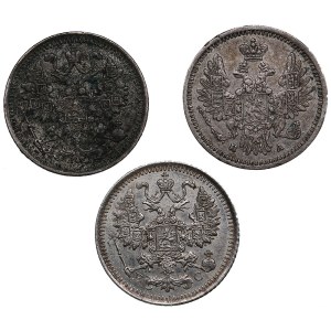 Russia 5 kopecks 1850, 1912, 1913 (3)
