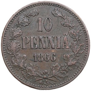 Russia, Finland 10 pennia 1866