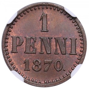 Russia, Finland 1 penni 1870 - NGC MS 66 BN