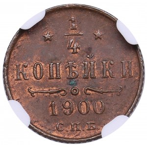 Russia 1/4 kopecks 1900 СПБ - NGC MS 62 BN