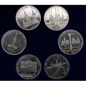 Official set of Russian USSR 1 roubles 1977-1980 Olympics