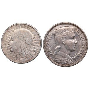 Latvia 5 lati 1931 & Poland 10 zlotych 1932 (2)