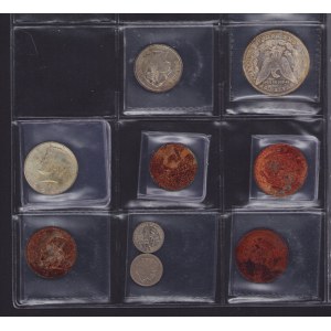 Coin Lots: Mexico, USA, Venezuela, Guatemala, Colombia, Argentina (9)
