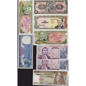 Lot of World paper money: Ecuador, Dominican Republic, Costa Rica, Colombia, Suriname, Guatemala (8)