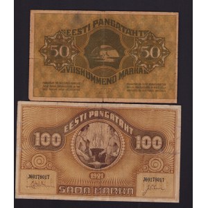 Estonia 100 marka 1921 & 50 marka 1919 (2)