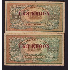 Estonia 1 kroon - 100 marka 1923 (2)
