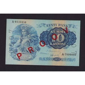 Estonia 10 krooni 1937 - Specimen