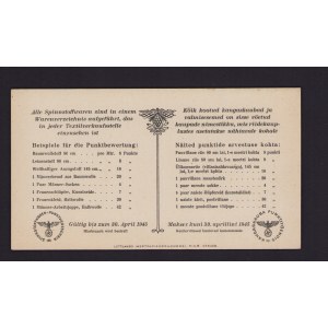 Estonia, Germany woven fabric item certificate - 1 Punkt 1945