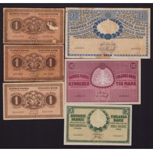 Collection of Finland paper money 1918 (6)