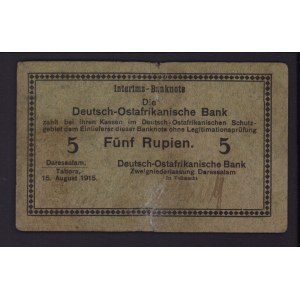 Germany, East Africa 5 rupien 1915