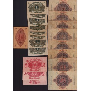Lot of World paper money: Germany (18)