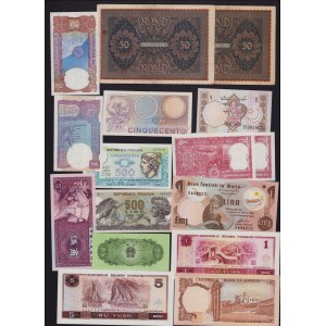 Lot of World paper money: China, Jordan, Malta, Pakistan, Italia, India, Germany (16)