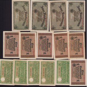 Collection of Germany 1 and 2 reichsmark 1940-1945 (15)