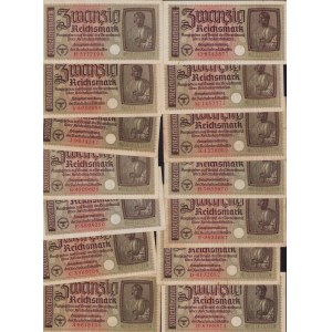 Collection of Germany 20 reichsmark 1940-1945 (14)