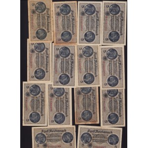 Collection of Germany 5 reichsmark 1940-1945 (37)