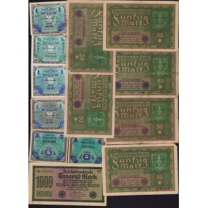 Lot of World paper money: Germany, France - Occupation (25)