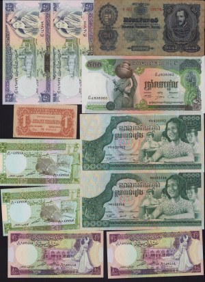 Lot of World paper money: Slovakia, Syria, Ukraine, Cambodia, Qatar, Zimbabwe, Czechoslovakia, Germany, Hungary (23)