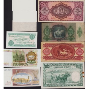 Lot of World paper money: Hungary, Burma, Estonia, Russia, Burundi, Hong Kong (10)