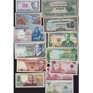 Lot of World paper money: Portugal, Guinea, Poland, Japan, Italia, Kenya, Indonesia, Viet Nam, Turkey (13)