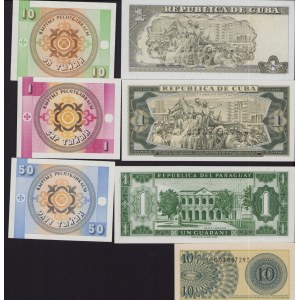 Lot of World paper money: Indonesia, Paraguay, Cuba (7)