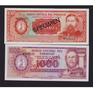 Paraguay 100 & 1000 guaranies - Specimen (2)