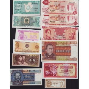 Lot of World paper money: Peru, Venezuela, Viet Nam, Guyana, Burma, Ukraine, Burundi, Paraguay, China, Laos, Hong Kong,
