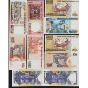 Lot of World paper money: Peru, Uruguay (10)