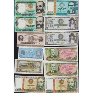 Lot of World paper money: Peru, Viet Nam, Brazil, Denmark, Venezuela, Costa Rica, Uruguay (26)
