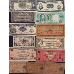 Lot of World paper money: Philippines, Japan (20)