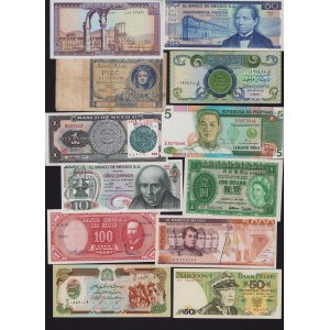 Lot of World paper money: Poland, Chile, Mexico, Italy, Iraq, Lebanon, Israel, Sri Lanka, Afghanistan, Philippines, Hong