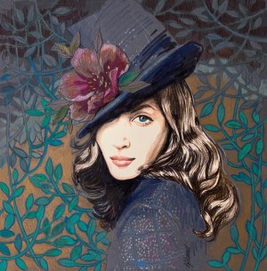 Żaneta Biernat (ur. 1967), Portret w kapeluszu, 2021/2022