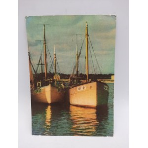 Pocztówka - Jastarnia - Kutry rybackie w porcie, [pieczęć]
