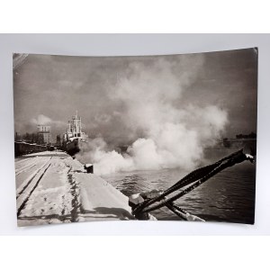 Pocztówka - Gdynia - Port w zimie [1963]